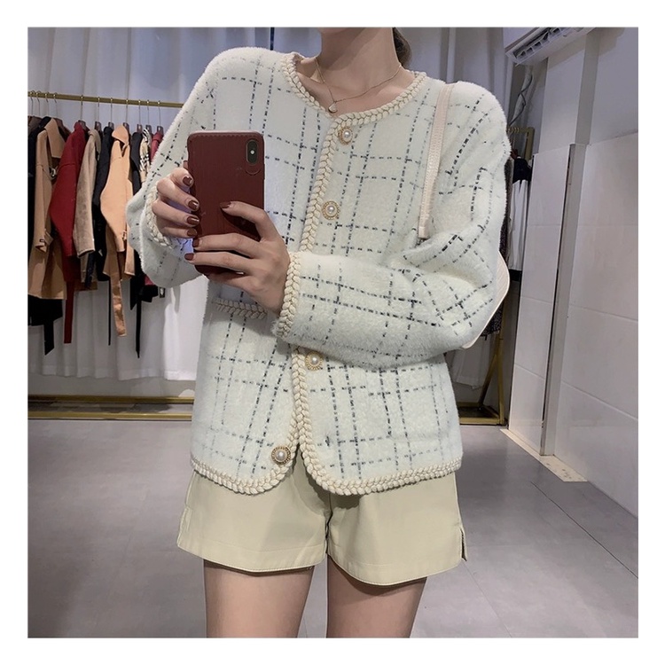 Áo Khoác Cadigan Len - Áo khoác dạ len kẻ nữ 2 màu Daski | BigBuy360 - bigbuy360.vn