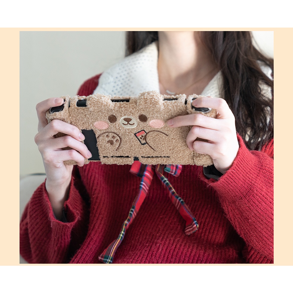 Ốp Bảo Vệ Máy Chơi Game Nintendo Switch OLED Hình Gấu Bông Xinh Xắn