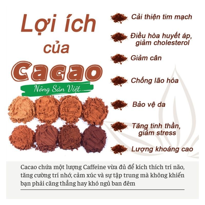 Bột cacao nguyên chất 100%, bột cacao giảm cân, cacao đăk lăk loại1 [500g đậm đặc, thơm ngon] 0410002