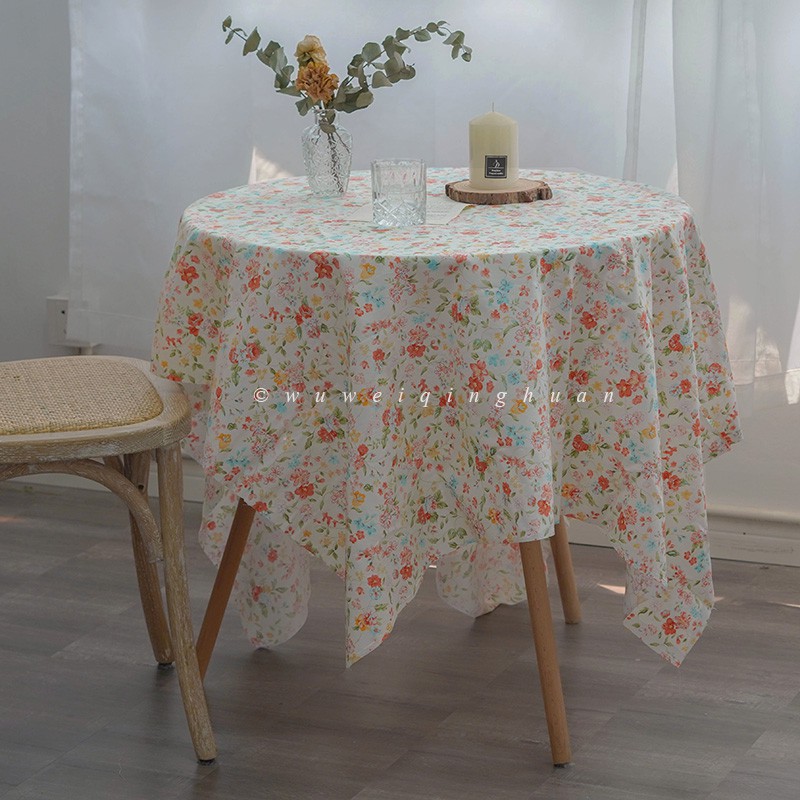 Khăn vải , thảm picnic họa tiết hoa cam nhẹ nhàng