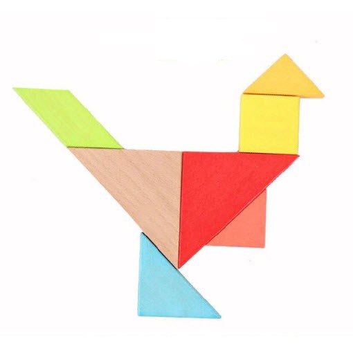 Trí Uẩn Tangram Bộ Ghép 7 Hình Bằng Gỗ Cho Bé 11.5*11.5cm - Đồ Chơi Hình Học Cho Bé