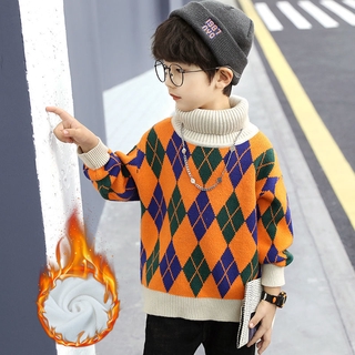 Áo sweater phối lông dày dặn kiểu dáng thời trang thu đồng 2021 dành cho bé trai