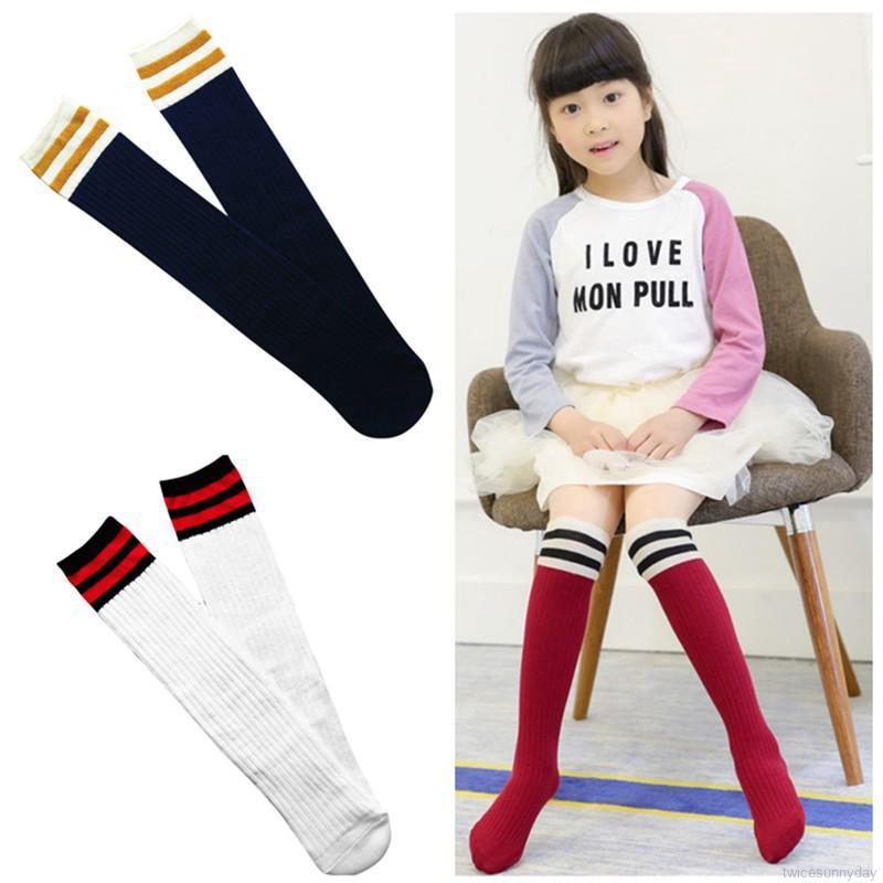 Vớ cotton cổ cao đơn giản tiện lợi giữ ấm dành cho bé gái