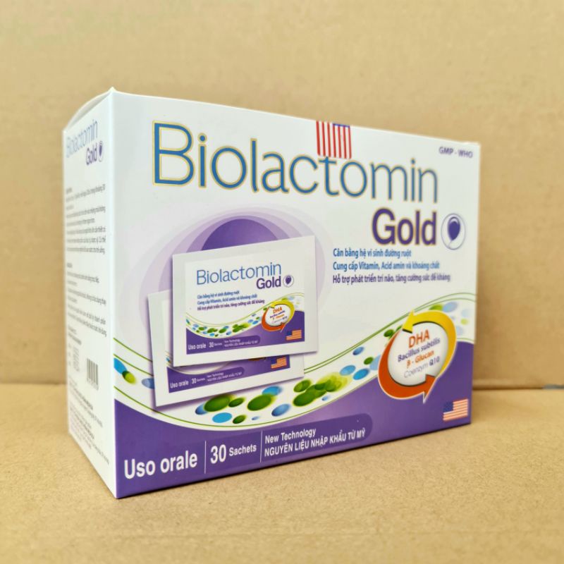 Cốm Biolactomin gold hỗ trợ tiêu hóa trẻ biếng ăn kém hấp thụ - Hộp 30 gói