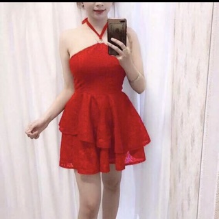 Đầm cúp ngực ren 2 tầng