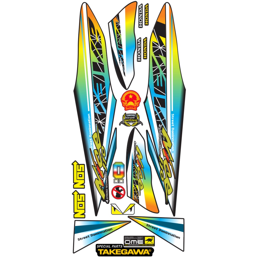 Tem xe wave  Chế NICE 6 Phối Màu