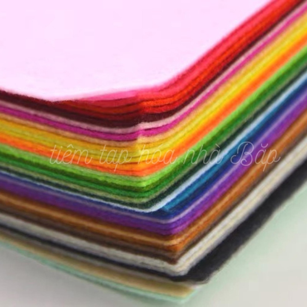 Lẻ 1 Tấm Vải Dạ Nỉ Nhiều Màu Kích Thước 30 x 30 - Phụ Liệu Handmade DIY