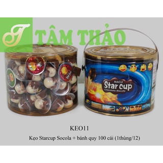 Kẹo starcup socola + bánh quy 100 cái 8852117287919