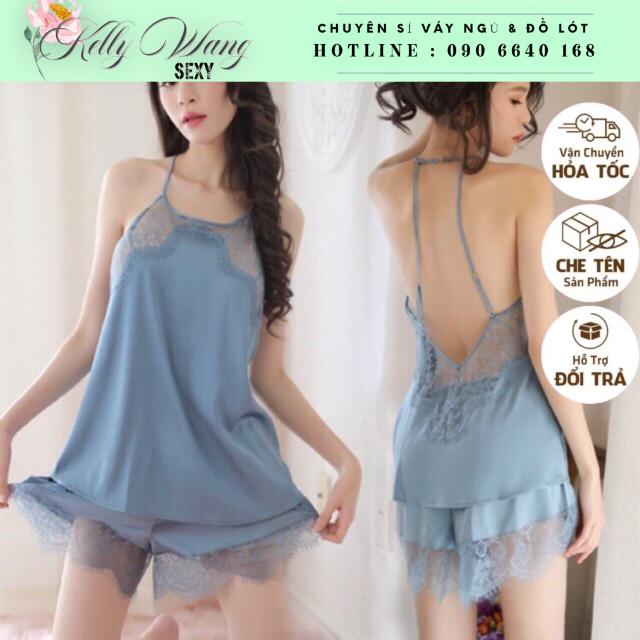 SX120Mới  Bộ ngủ sexy PHI LỤA KELLY WANG