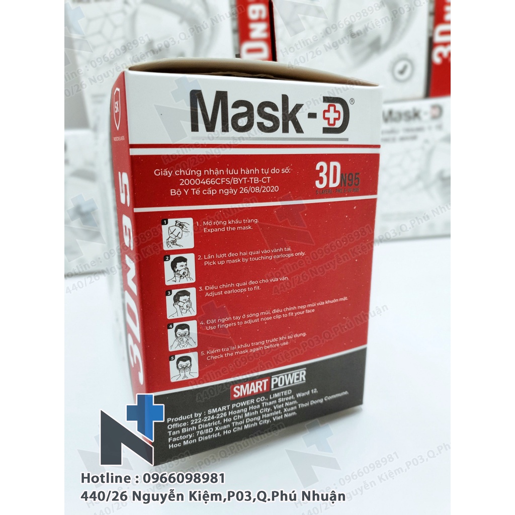 Khẩu trang Mask D N95 có van - Hộp 20 cái