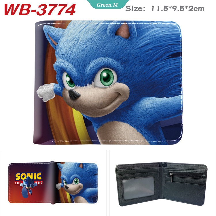 Ví Đựng Tiền Xu / Thẻ Tín Dụng Họa Tiết Sonic Hoạt Hình Cho Bé Trai Gái