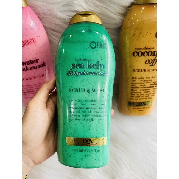 Sữa tắm tẩy tế bào chết OGX Scrub & Wash 577ml của Mỹ