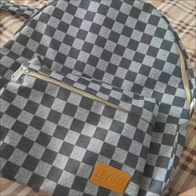 Balo thời trang nam nữ hoạ tiết kết hợp caro mới phù hợp đi chơi đi học