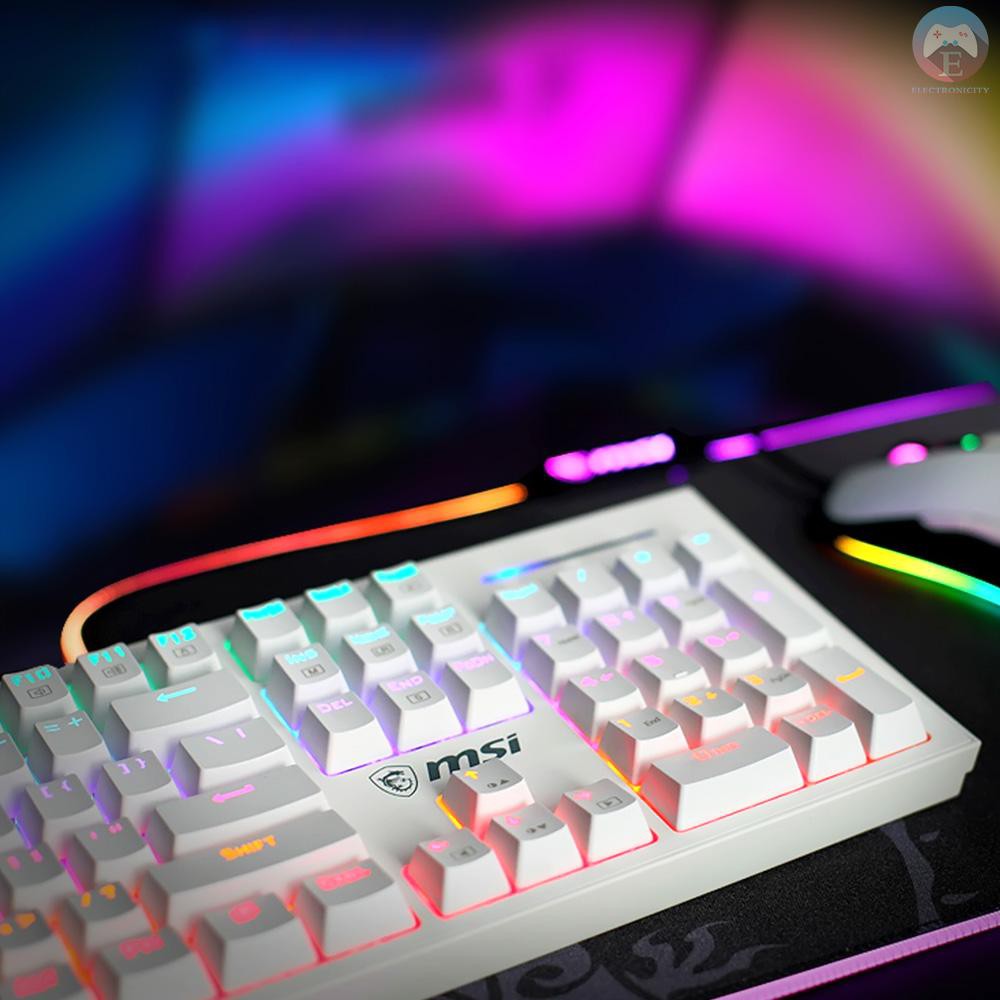 XIAOMI MSI Bàn Phím Cơ Gaming Gk50Z Rgb Led 104 Phím Màu Trắng