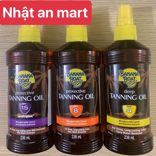 [USA] Tanning Oil SPF4 - SPF8 - SPF15 - 326ml (dầu phơi nắng Banana Boa