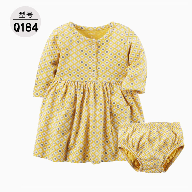 Bộ Đầm 2 Món 100% Cotton + Quần Dài Cho Bé