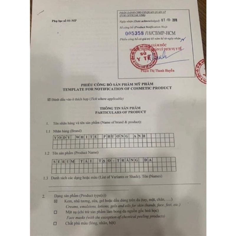 Serum phục hồi trắng da dành cho da khô Yody White Phương Anh chai 20ml