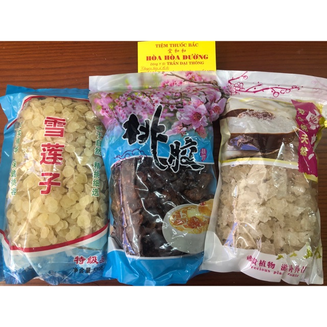 500gr Tuyết yến, Bồ mễ , Nhựa đào, Lệ đào