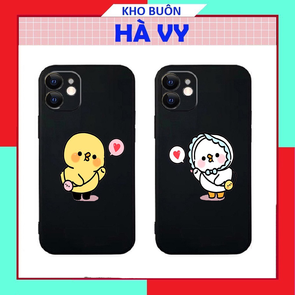 Ốp lưng iphone hình gà con cute cạnh vuông 5/5s/6/6plus/6s/6splus/7/7plus/8/8plus/x/xr/xs/11/12/pro/max/plus/promax