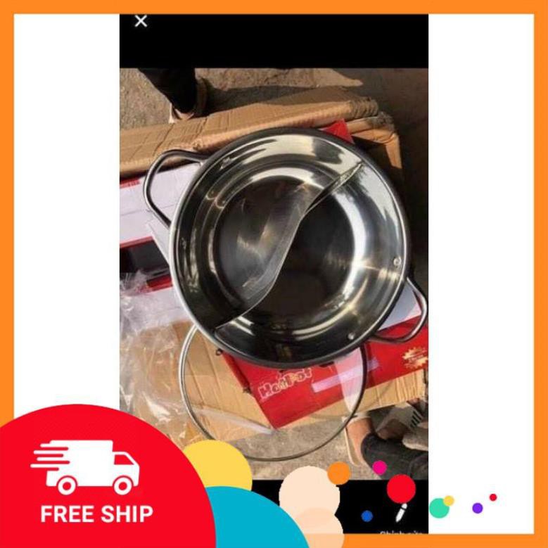 NỒI LẨU INOX 2 NGĂN ĐA NĂNG NẮP KÍNH