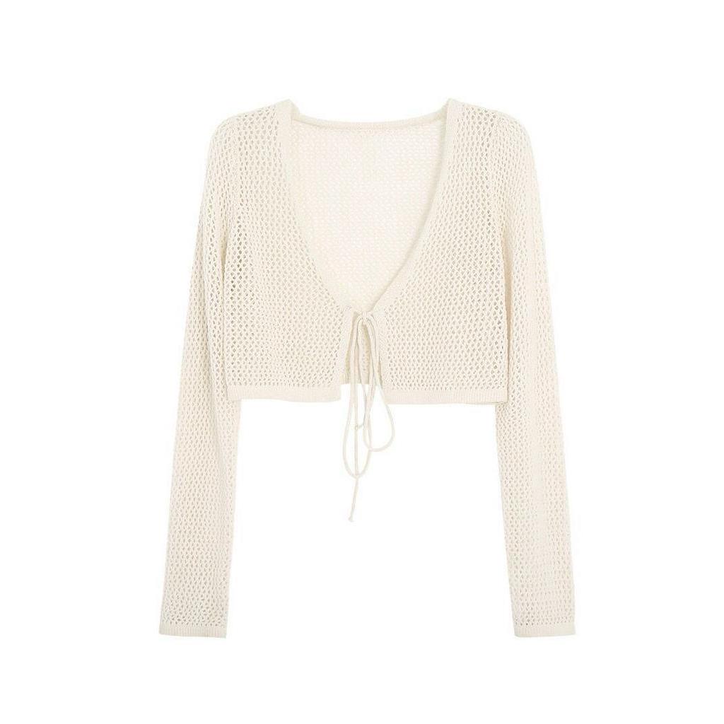 Áo cardigan Dệt Kim Mỏng Cổ Chữ V Màu Trơn Phong Cách Hàn Quốc Thời Trang Mùa Xuân Mới Cho Nữ