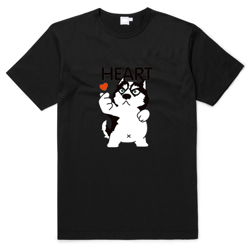 Áo thun Unisex đen Basic phông trơn nam nữ phom rộng in hình Chó Alaska siêu đẹp | BigBuy360 - bigbuy360.vn