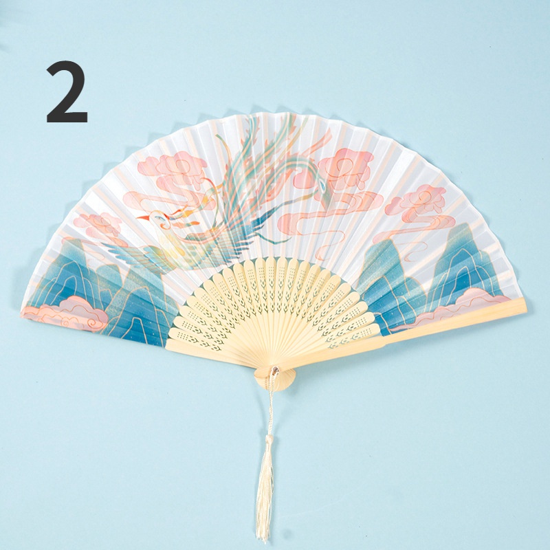 1 Quạt Xếp Bằng Tre Phong Cách Trung Hoa Cổ Điển