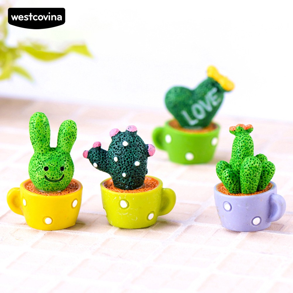 Bộ 2 Mô Hình Cây Xương Rồng Trang Trí Tiểu Cảnh