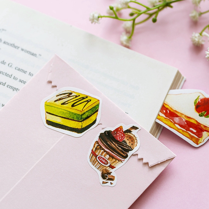 Set 50 Miếng Dán Trang Trí Hình Bánh Ngọt Dễ Thương
