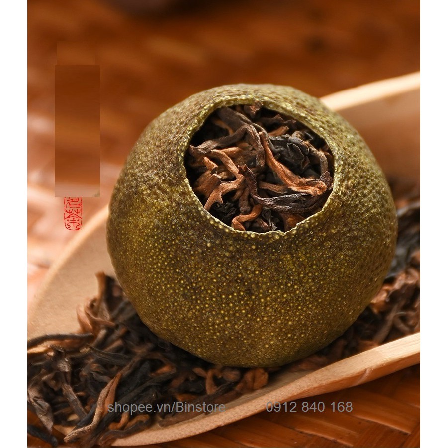 HỘP TRÀ PHỔ NHĨ QUÝT 16 QUẢ TẶNG BỘ ẤM TỬ SA CAO CẤP MANDARIN ORANGE PU ERH TEA  GIFT BOX WITH ELEGANT TEA POT & CUPS