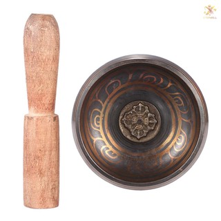 Bát kim loại thủ công tinh tế 2.8 inch phong cách Tây Tạng kèm thanh gõ dành cho Phật giáo