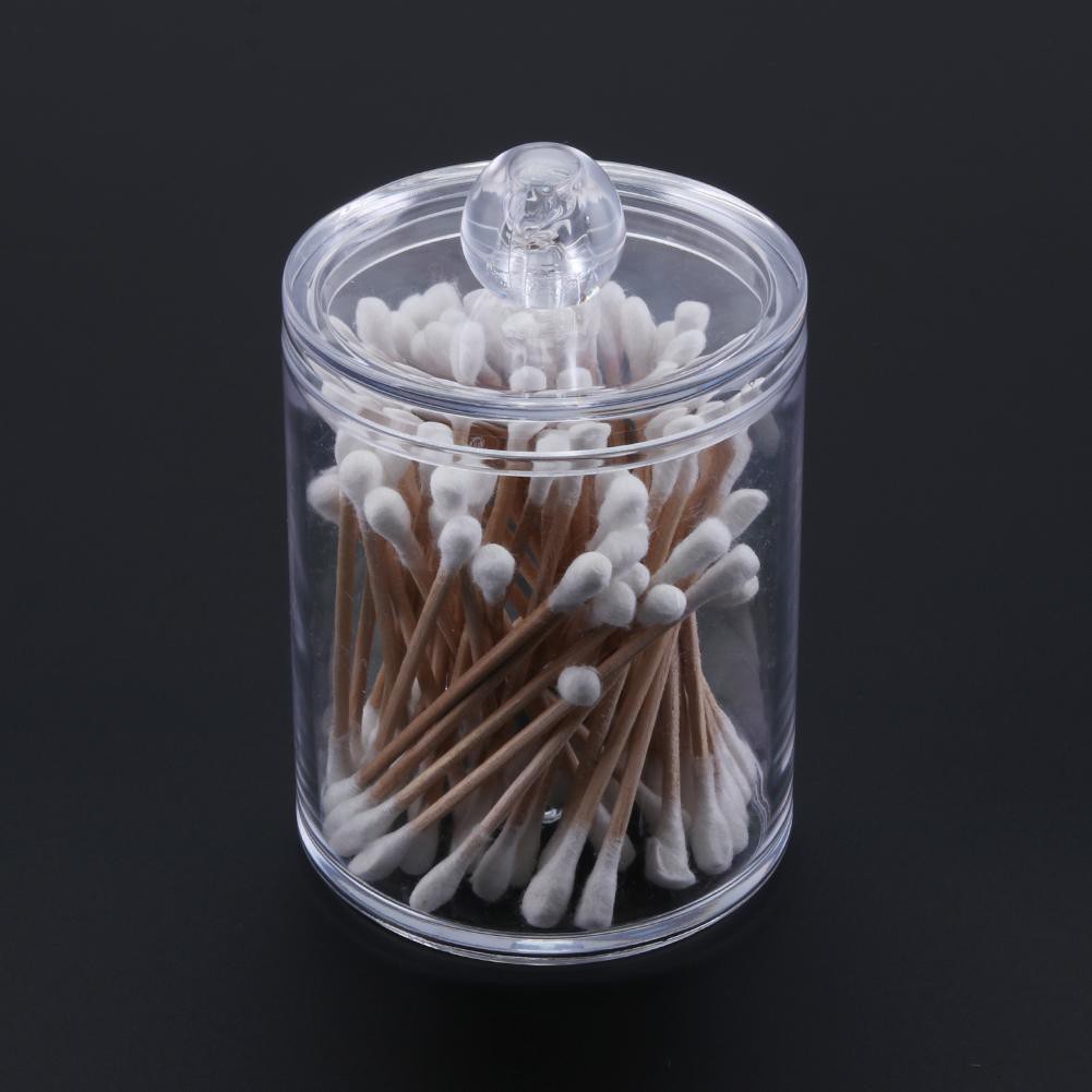 Hộp Đựng Tăm Bông Và Bông Tẩy Trang Hai Tầng Dày Hai Lớp Màu Trong Suốt Tiện Dụng