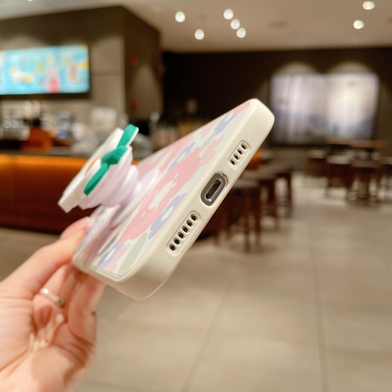Compatible For POCO C65 Xiaomi 13T 12T 11T 10T Pro Mi 13 12 11 Lite POCO X5 F5 X4 F4 F3 M3 M4 Pro X3 NFC X3 GT Hộp đựng điện thoại có đế hoa tươi nhỏ được sơn