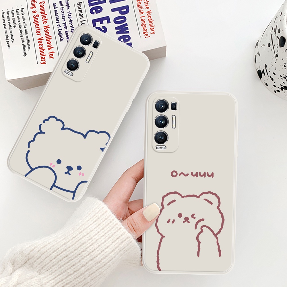 Ốp Điện Thoại Họa Tiết Gấu Doodle Cho Oppo Reno 3 4 5 Pro Plus 2Z 2F 5k F3 R9S F11 A9 A37 A91 Neo 7 9 F15 F17 A73 A33 A16