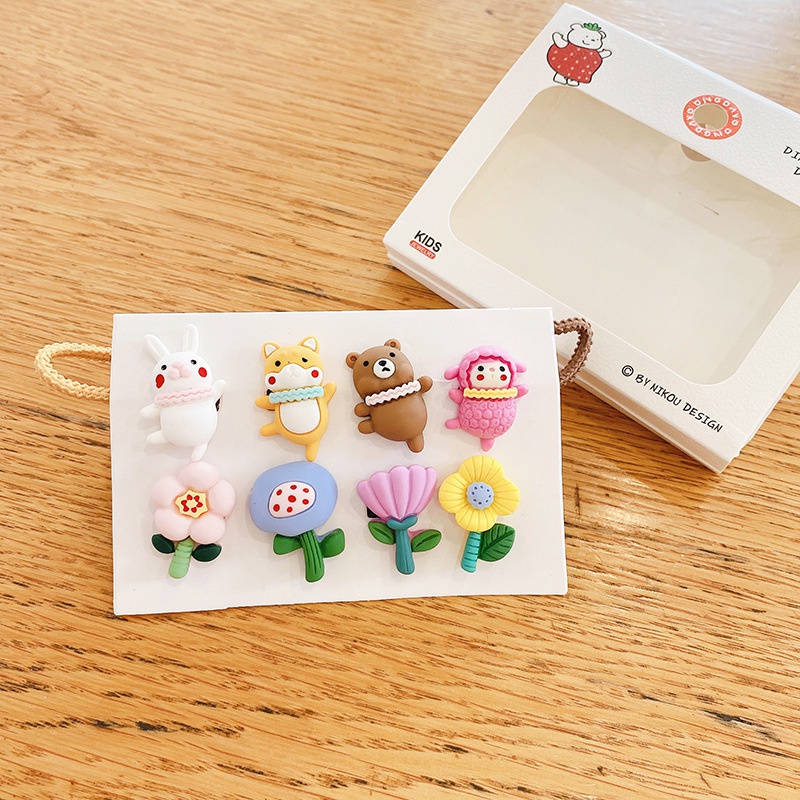 Set 10 Kẹp Tóc Nhỏ Hình Động Vật Dễ Thương Cho Bé Gái