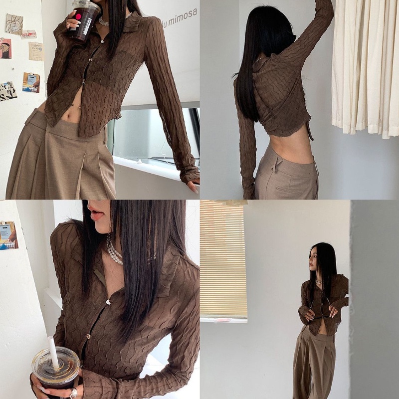 Áo khoác cardigan COZOKC tay dài chống nắng thời trang cho nữ