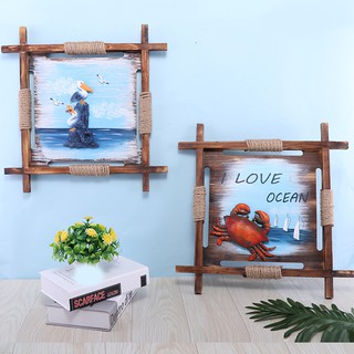 Khung tranh trang trí in nổi 3D hình vuông 45cm - Decor đồ trang trí theo phong cách biển Địa Trung Hải