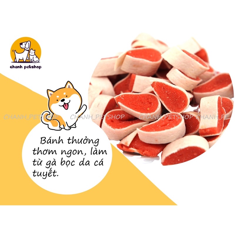 Bánh thưởng sushi cá tuyết_siêu rẻ cho thú cưng khi huấn luyện