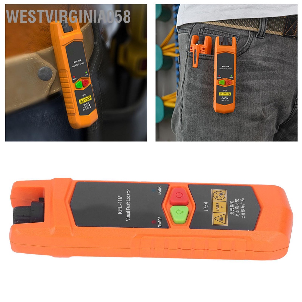 Westvirginia058 Kích thước nhỏ Bộ định vị lỗi trực quan Mặt sau Loại clip LED Chiếu sáng chống sương mù Sợi quang ổn cao VFL