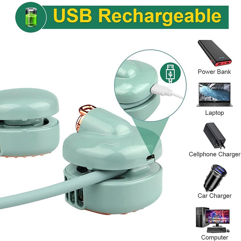 Quạt Usb Mini Có Thể Sạc Lại Kèm Hộp Đựng Tiện Dụng