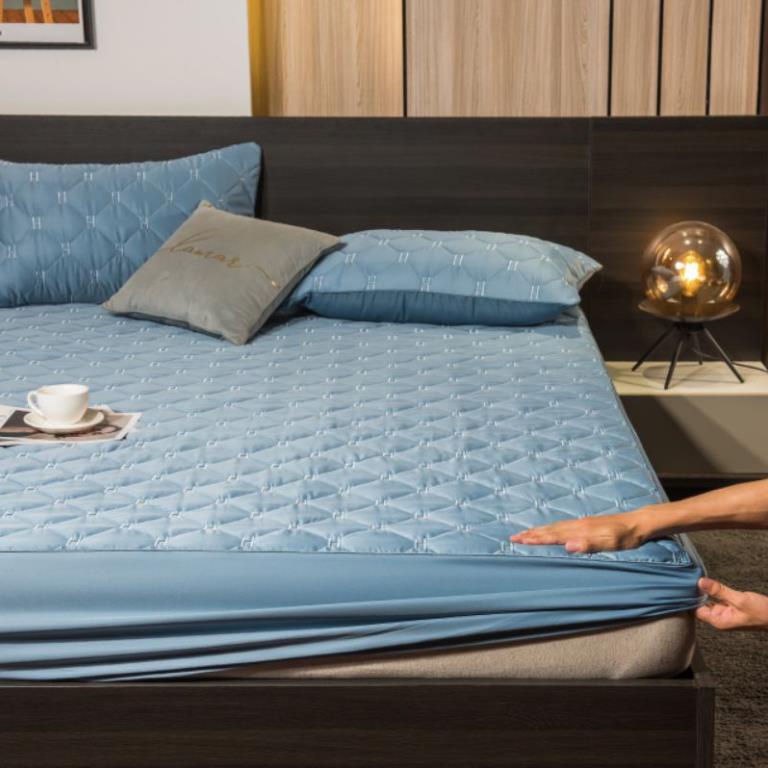 Bộ ga gối Lụa chần chữ H xịn xò dùng được cho đệm lò xo