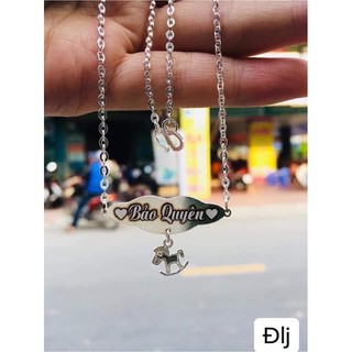 (Bao khắc) Dây chuyền bạc khắc tên cho bé