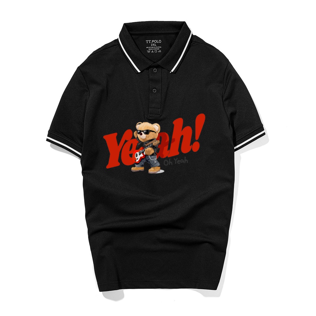 Áo Thun Polo Nam Basic cổ bẻ vải Cá Sấu chuẩn form,hình in sắc nét, Gấu Oh Yeal-SoHa Clothing