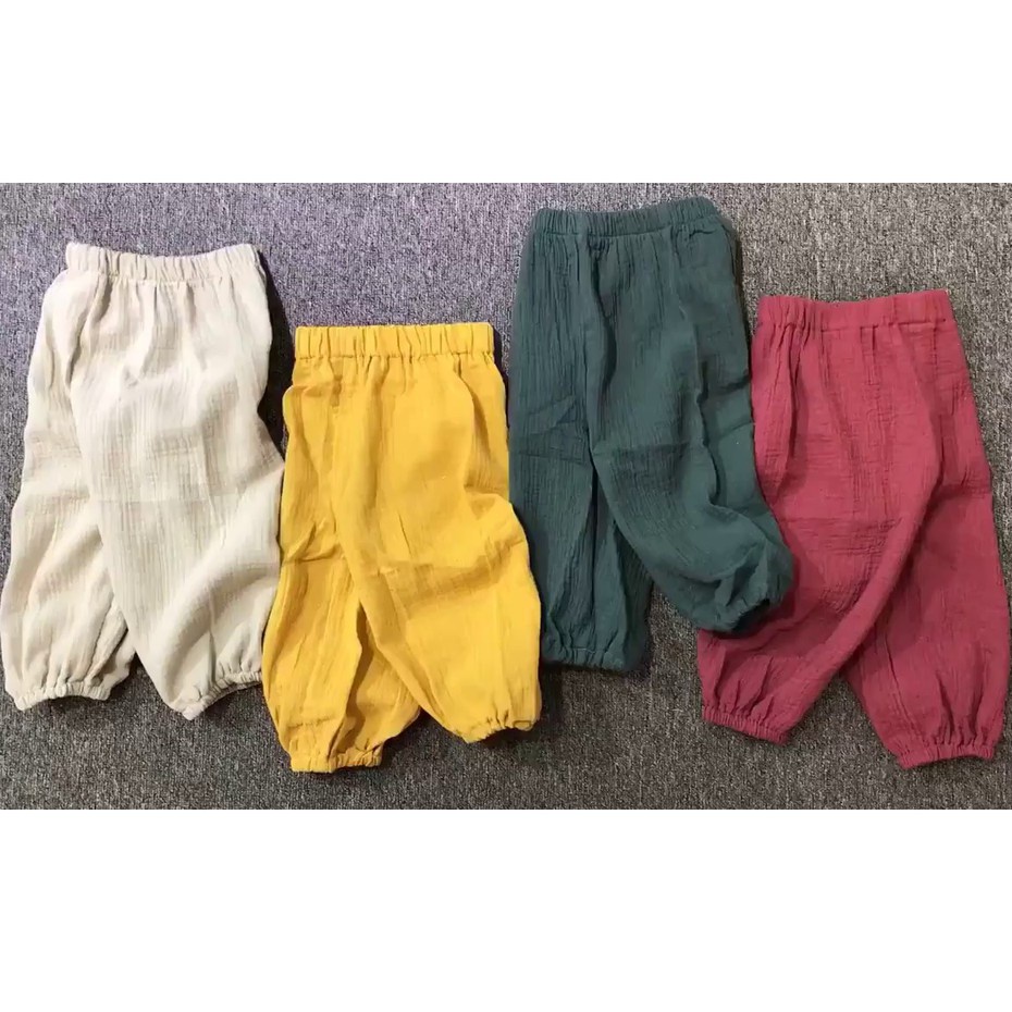 Quần lanh chống muỗi  mặc điều hoà hè thu cho bé