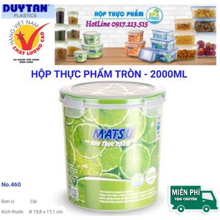 Hộp   nhựa tròn đựng thực phẩm 2000ML DUY TÂN CAO CẤP