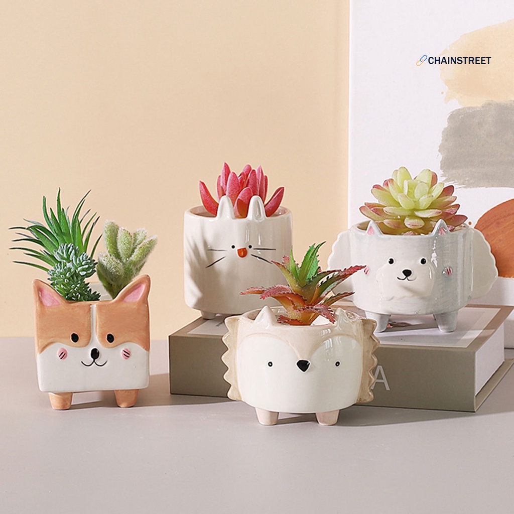 💐Thế giới hoa💐Chậu Hoa Sứ Hình Nhím Gai Nhỏ Dễ Thương Sáng Tạo