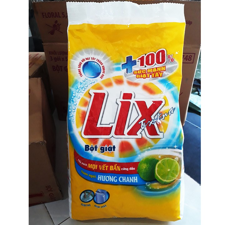  Bột giặt Lix Extra hương chanh 5,5Kg - Tẩy sạch vết bẩn cực mạnh