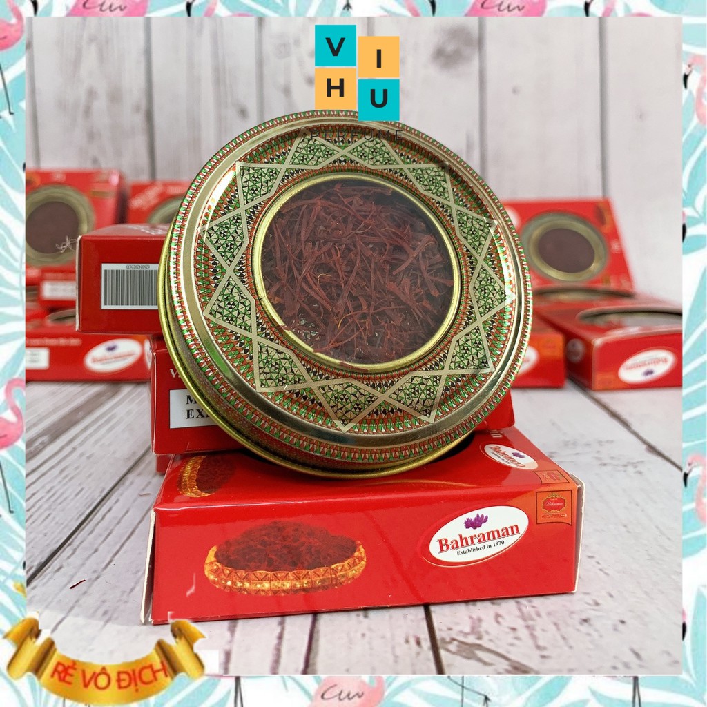 Nhụy hoa nghệ tây saffron, saffron bahraman super negin hộp thiếc 1gr chính hãng Iran | BigBuy360 - bigbuy360.vn