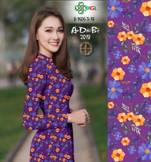 Vải Áo Dài Tằm Ý/ Lụa Nhật Hoa Lá Đều
