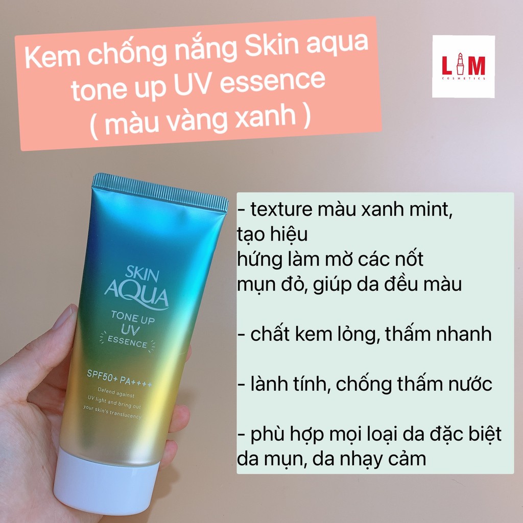 Kem chống nắng Skin Aqua Tone up UV Essence 80gr màu vàng xanh [Chính Hãng]